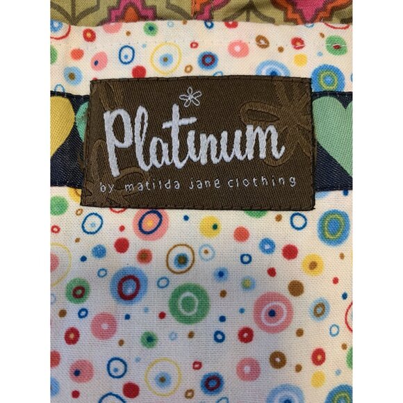 Matilda Jane Platinum Reversible Shoulder Tote Bag Elephant Geometric Print Size - Picture 3 of 6